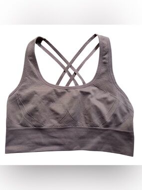 Velocity Seamless Sports Bra Sz XL Tan Crisscross Back Soft Stretchy Comfortable